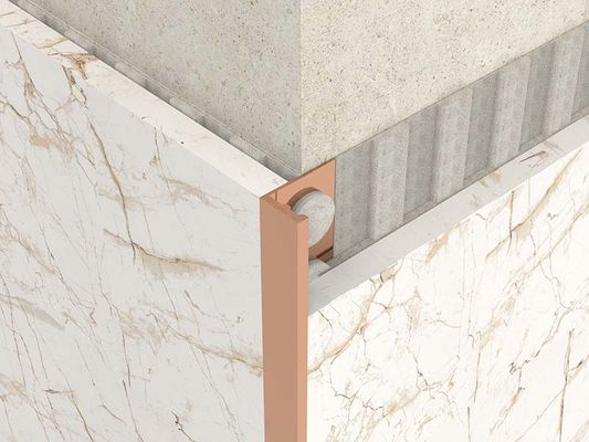 Beira Bullnose decorativa do metal 2.5m de aço inoxidável brilhante da prata da guarnição da telha