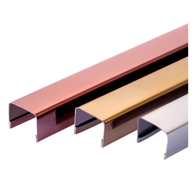 U dá forma à guarnição de aço inoxidável da telha para a decoração da parede e do teto