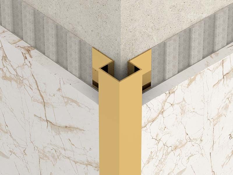 Guarnição de aço inoxidável brilhante da telha do quadrante do ouro 2.5m fora do ângulo