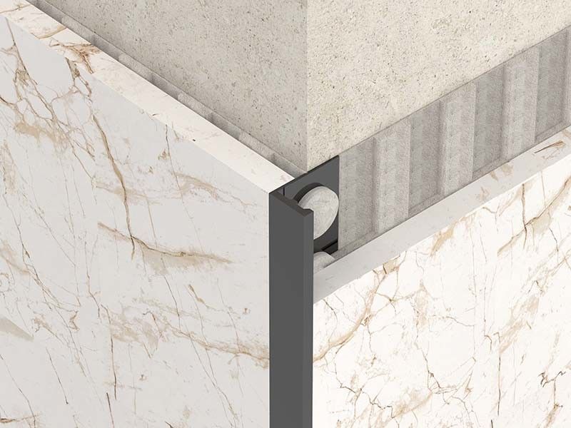 Beira Bullnose decorativa do metal 2.5m de aço inoxidável brilhante da prata da guarnição da telha