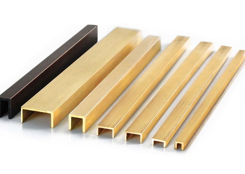 A tira de afiação de bronze luxuoso da decoração interior escovou a guarnição de bronze 10mm da telha
