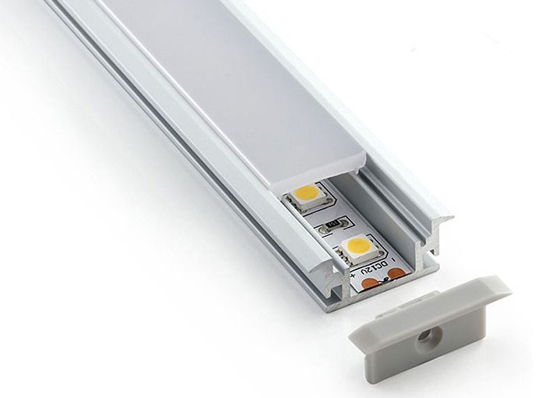 perfis de alumínio do diodo emissor de luz de 10mm para a iluminação interior de luzes de tira com tampa geada