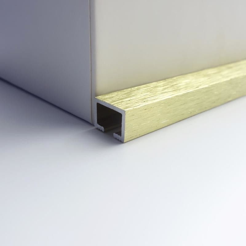 Ouro em forma de L de alumínio ISO9001 da escova da guarnição de 10MM